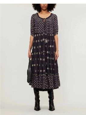 Free People Stella Embroidered Midi Dress